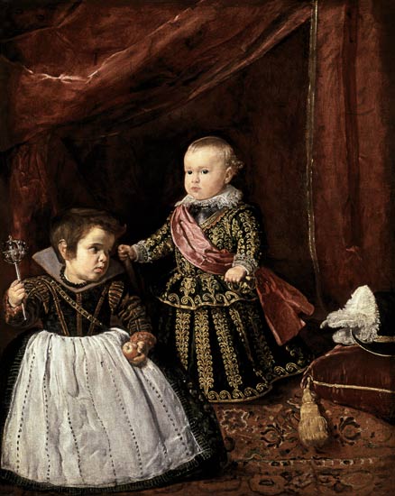 Der Infant Baltasar Carlos mit einem Zwerg von Diego Rodriguez de Silva y Velázquez