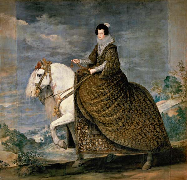 Isabella von Bourbon (Gemahlin Philipps IV.) zu Pferde von Diego Rodriguez de Silva y Velázquez