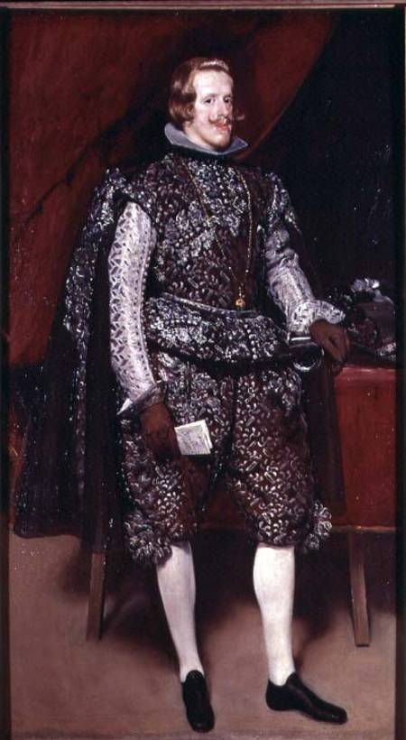 Philip IV of Spain in Brown and Silver von Diego Rodriguez de Silva y Velázquez