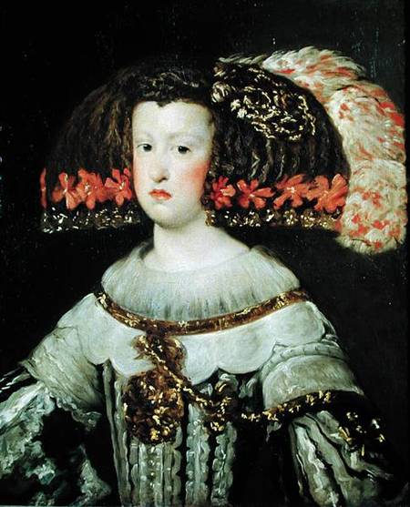 Portrait of Queen Maria Anna (1635-96) of Spain von Diego Rodriguez de Silva y Velázquez