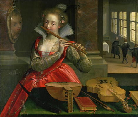 Allegory of Music (the Fluteplayer), c.1600 von Dirk de Quade van Ravesteyn