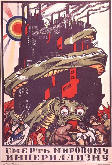 Poster depicting a monster wrapped round a city, from The Russian Revolutionary Poster by V. Polonsk von Dmitri Stahievic Moor