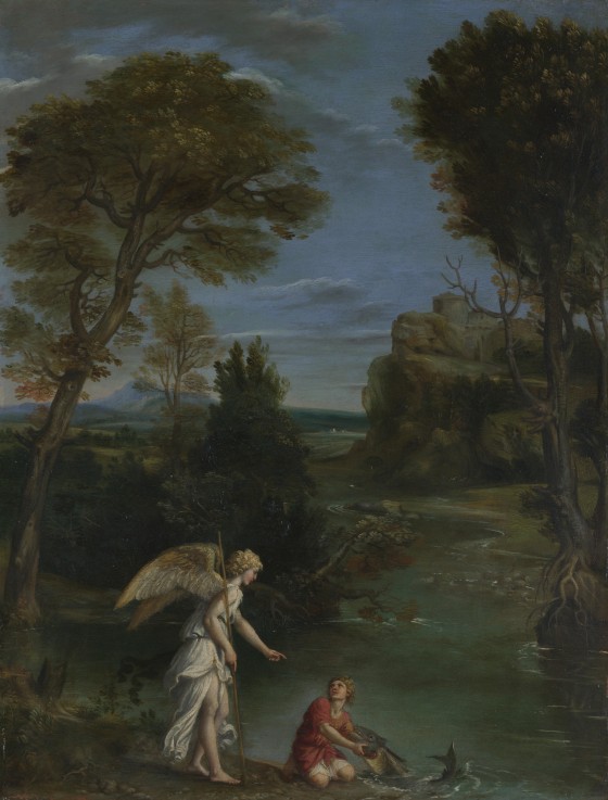 Landschaft mit Tobias und dem Engel von Domenichino (eigentl. Domenico Zampieri)