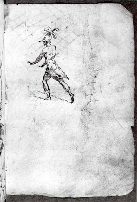 Sketch of a warrior (pen & ink) von Domenico Beccafumi