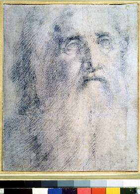 Skizze des Kopfes eines alten Mannes mit Bart