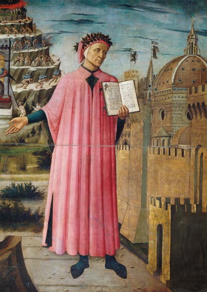 Dante reading from the 'Divine Comedy' (detail) von Domenico  di Michelino