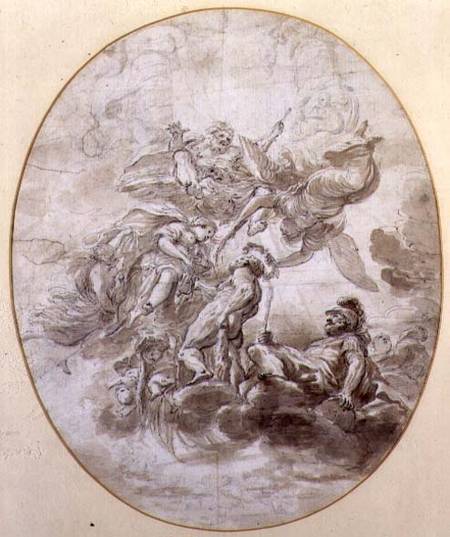 The Apotheosis of Hercules, design for a ceilng fresco for the Palazzo Pepoli in Bologna  & ink and von Domenico Maria Canuti