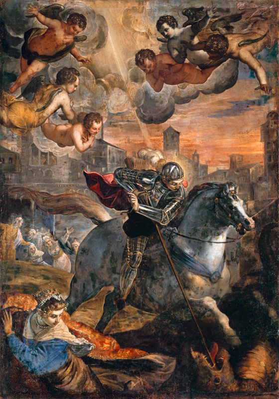 D.Tintoretto, Hl.Georg toetet Drache von Domenico Tintoretto