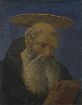 Kopf eines Heiligen mit Tonsur und Bart (aus Carnesecchi Tabernakel)