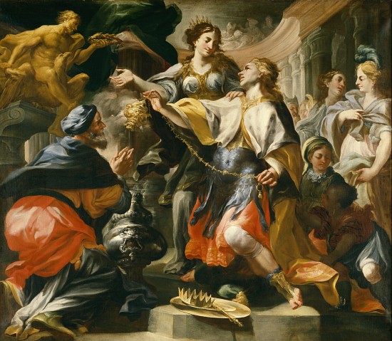 Solomon Worshiping the Pagan Gods von Domenico Antonio Vaccaro