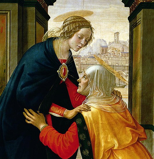 The Visitation, 1491 (detail of 192460) von Domenico (Domenico Bigordi) Ghirlandaio