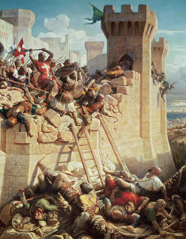 Guillaume de Clermont defending Ptolemais (Acre) in 1291 von Dominique Louis Ferreol Papety