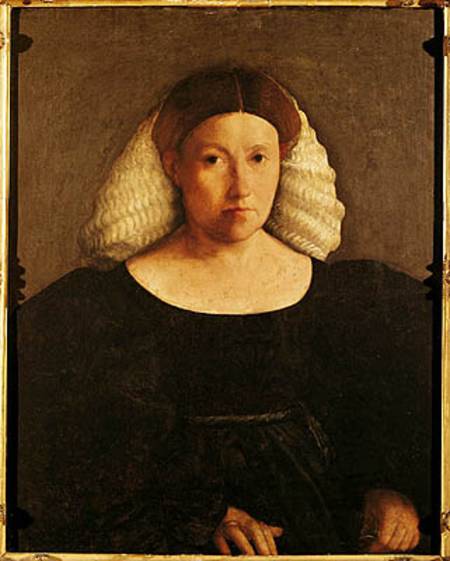 Portrait of a Woman with a White Hairnet von Dosso Dossi