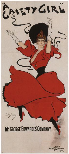 Plakat für die Operette "A Gaiety Girl" von Sidney Jones 1894