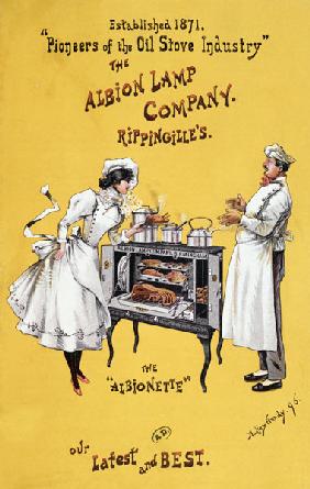 Advertisement for 'The Albionette' oven, manufactured by 'The Albion Lamp Company' 1896