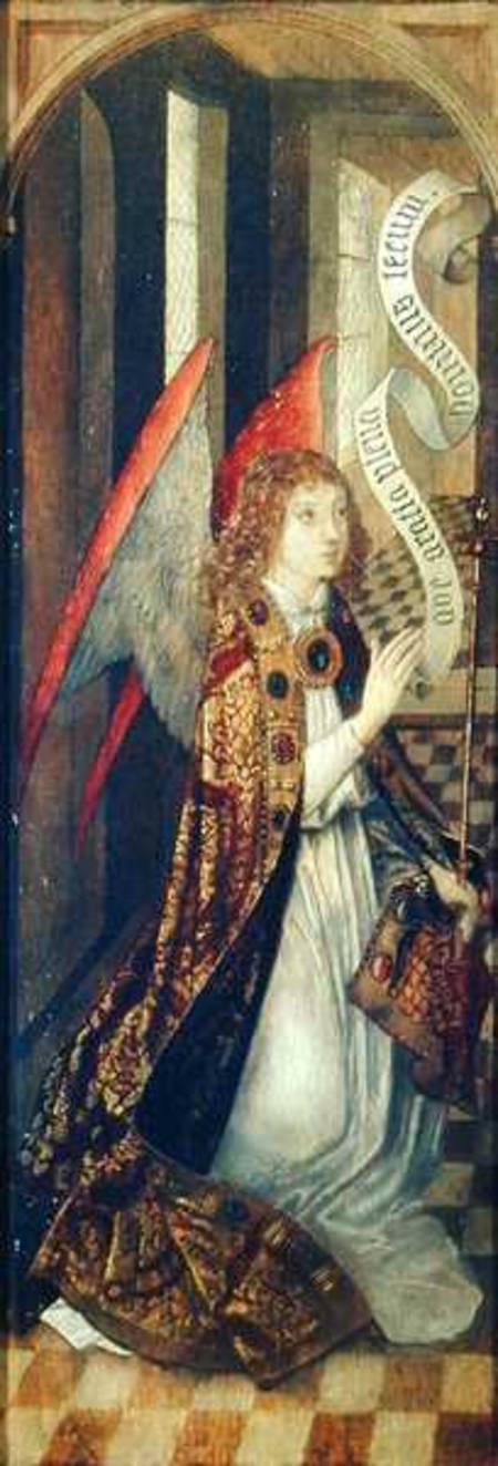 Angel holding a Banner, from an Annunciation Scene von Dutch School