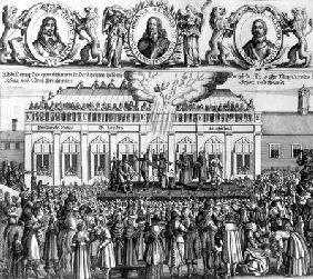 The Beheading of King Charles I (1600-49) 1649 (engraving) (b/w photo) 20th