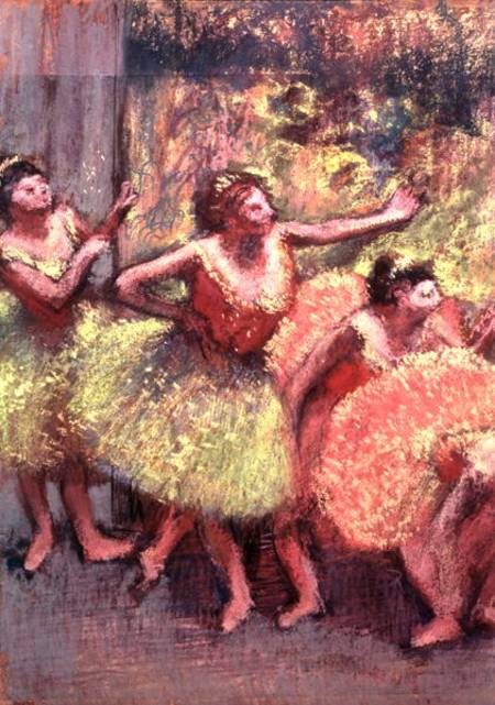 Dancers in Lemon and Pink von Edgar Degas