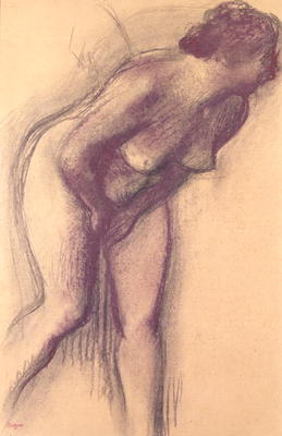 Female Standing Nude (charcoal and pastel) von Edgar Degas
