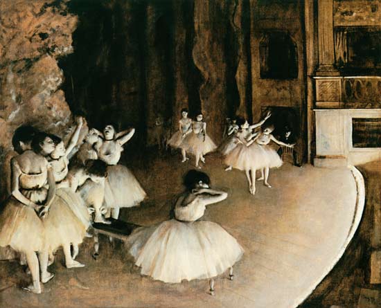 Generalprobe des Balletts auf der Bühne von Edgar Degas