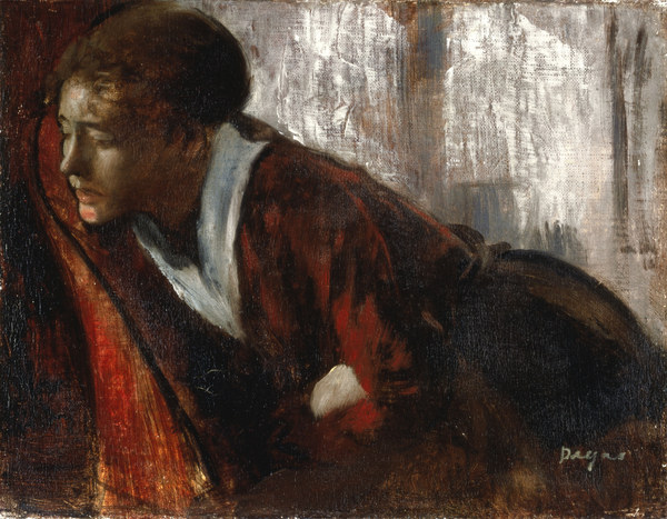Melancholie,  Junge Frau im Lehn von Edgar Degas