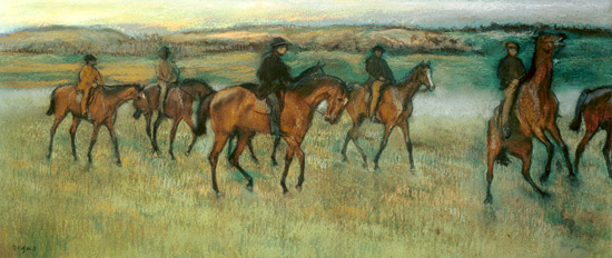 Rennpferde beim Ausritt. von Edgar Degas