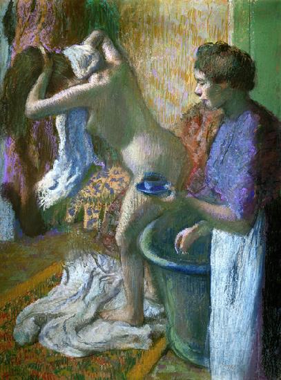 Breakfast after a bath, 1883 (pastel on paper) 19th