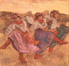 Three dancers in peasant costume