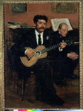Portrait of Lorenzo Pagans (1838-83), Spanish tenor, and Auguste Degas (1807-74), the artist's fathe c.1871-72
