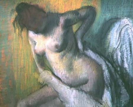 Woman drying herself (pastel) von Edgar Degas
