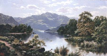 A Lake Scene in North Wales von Edgar Longstaffe