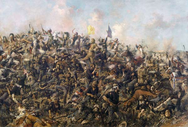 Custer''s Last Stand, 25th June 1876 (centre detail) von Edgar Samuel Paxson