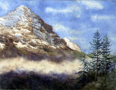 The Eiger and Schneehorn (w/c with gouache on paper) von Edith A. Paine