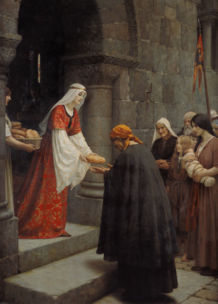 Die hl. Elisabeth von Ungarn speist die Armen von Edmund Blair Leighton