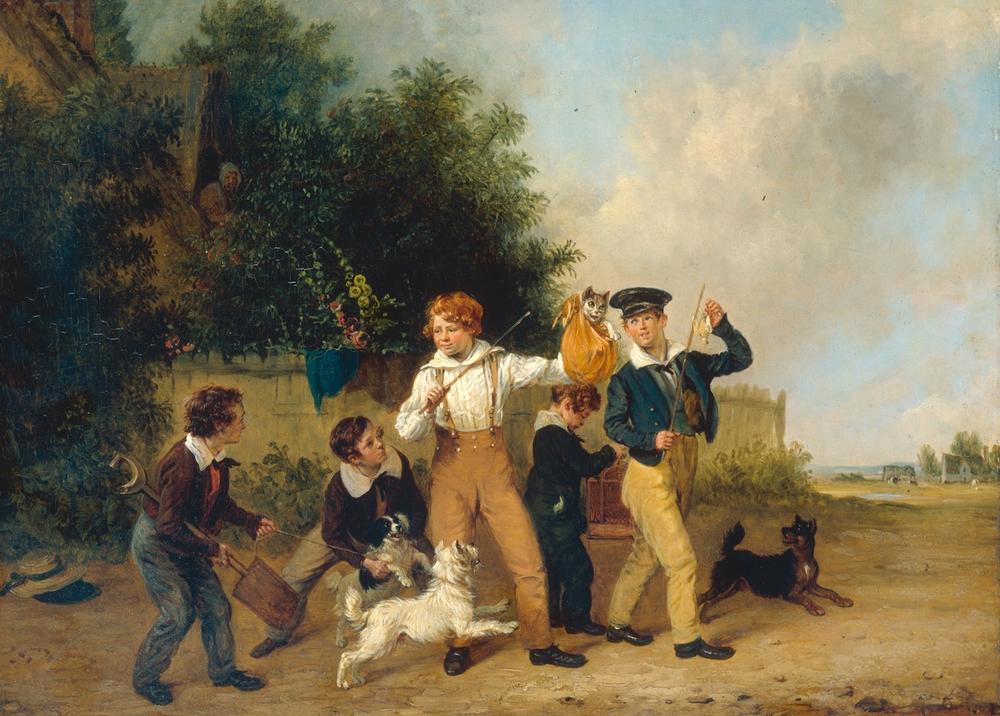 Boys with their Pets von Edmund Bristow