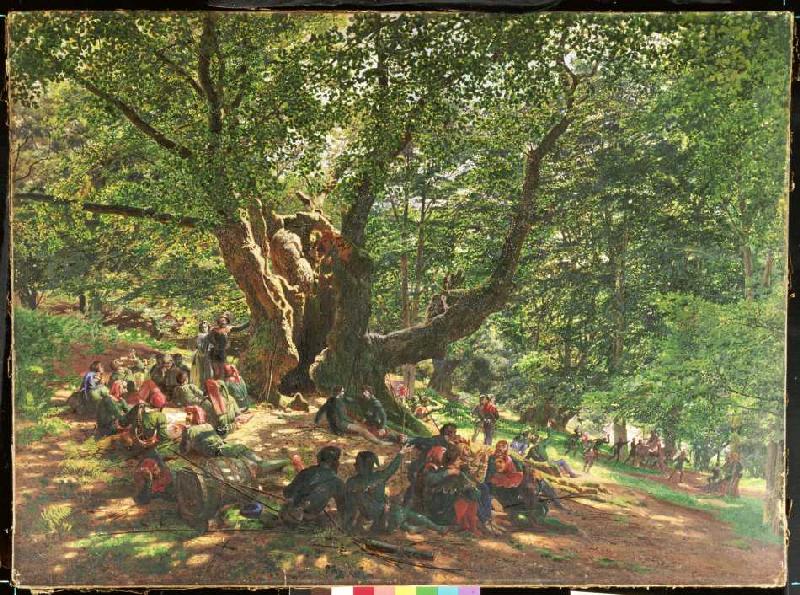 Robin Hood und seine Gefolgsleute im Sherwood Forest von Edmund George Warren
