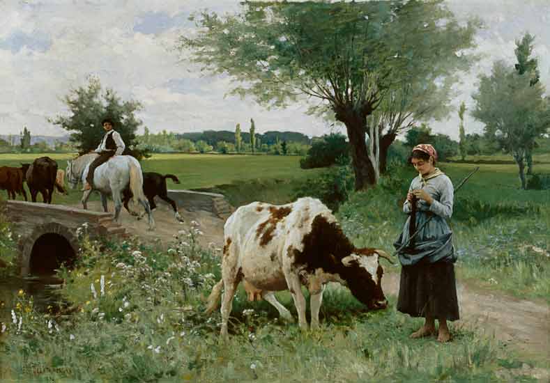 La vache bien gardee (Die gut gehuetete Kuh) von Edouard Debat-Ponsan