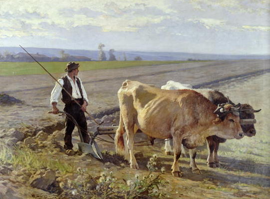 The Furrow, 1897 (oil on canvas) von Edouard Debat-Ponsan