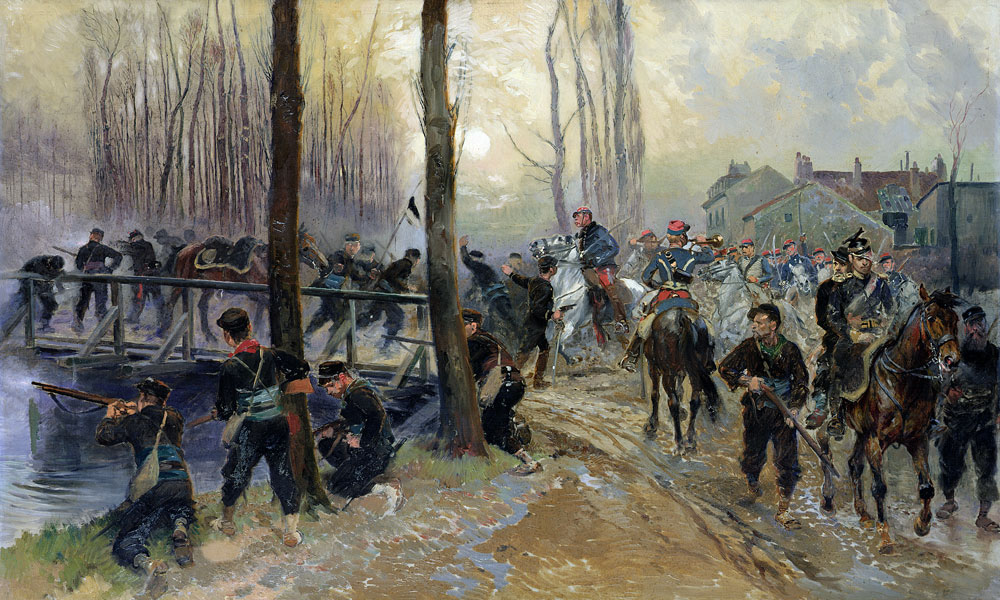 Ambush near a Bridge Defended by Troops, Early Morning von Edouard Detaille