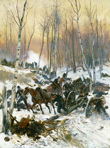 Artillery Combat in a Wood during the Siege of Paris von Edouard Detaille