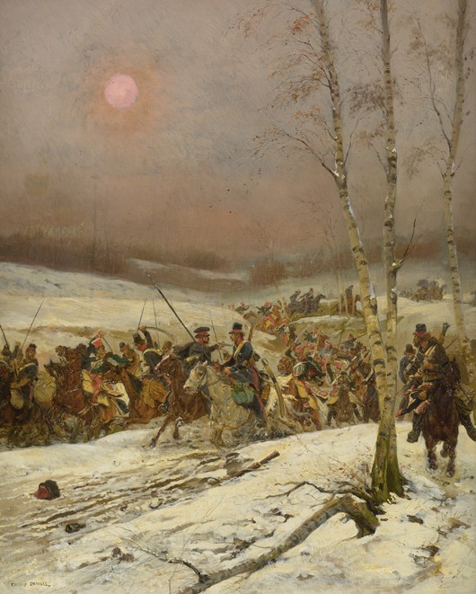 Der Angriff der Kosaken auf die Ehrengarde von Edouard Detaille