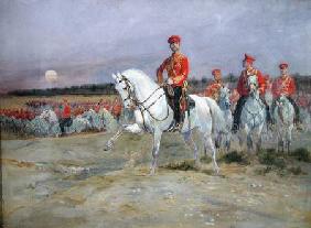 Tsarevich Nicolas (1894-1917) Reviewing the Troops 1899