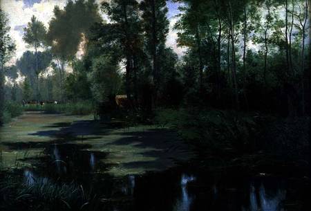Landscape with a Pond von Edouard Louis Boudier