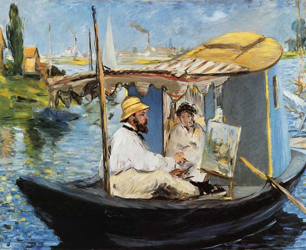 Monets schwimmendes Atelier von Edouard Manet