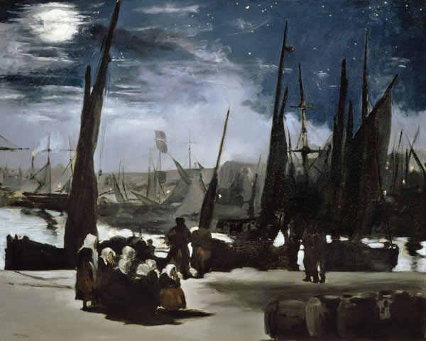 Vollmondnacht im Hafen von Boulogne von Edouard Manet