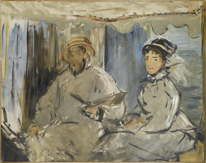 Der Maler Monet in seinem Atelier von Edouard Manet