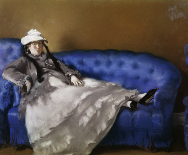 E.Manet, Madame Manet auf blauem Sofa von Edouard Manet