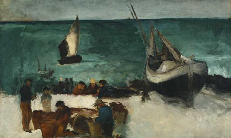 Fischer bei ihren Booten von Edouard Manet