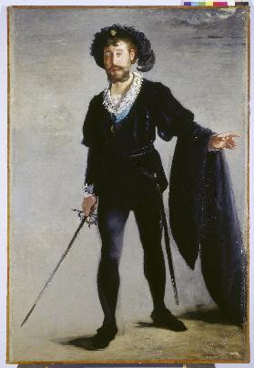 Portrait de Faure dans le rôle d'Hamlet. Der Sänger Jean-Baptiste Faure als Hamlet