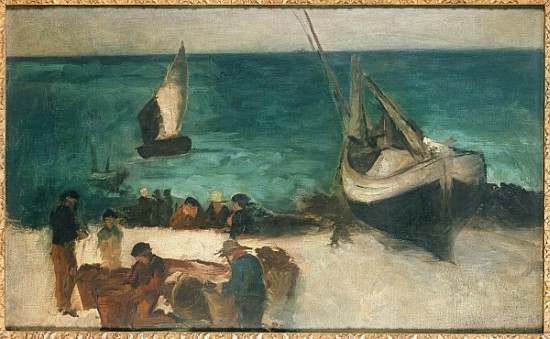 Seascape at Berck, Fishing Boats and Fishermen, 1872-73 von Edouard Manet